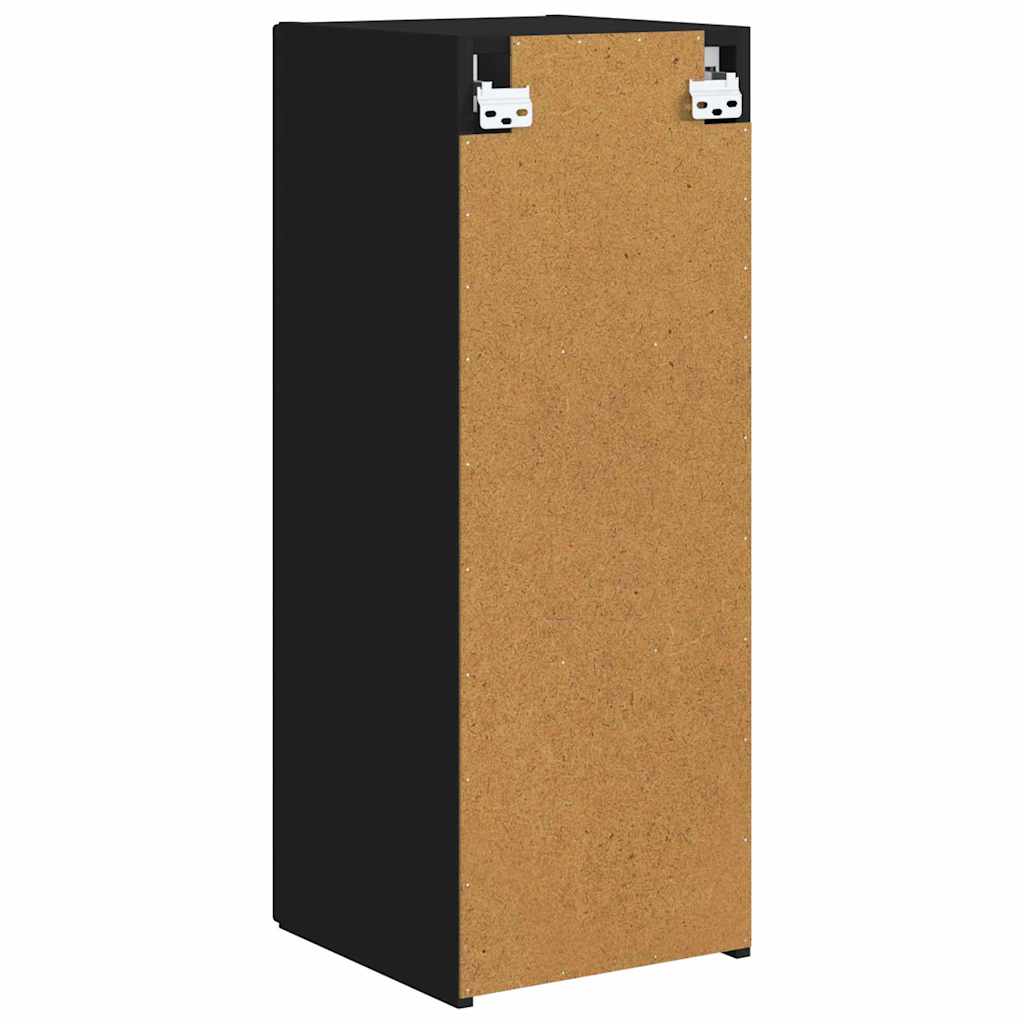 TV vægskab 2 pcs Sort 30 x 31 x 80 cm Konstrueret træ
