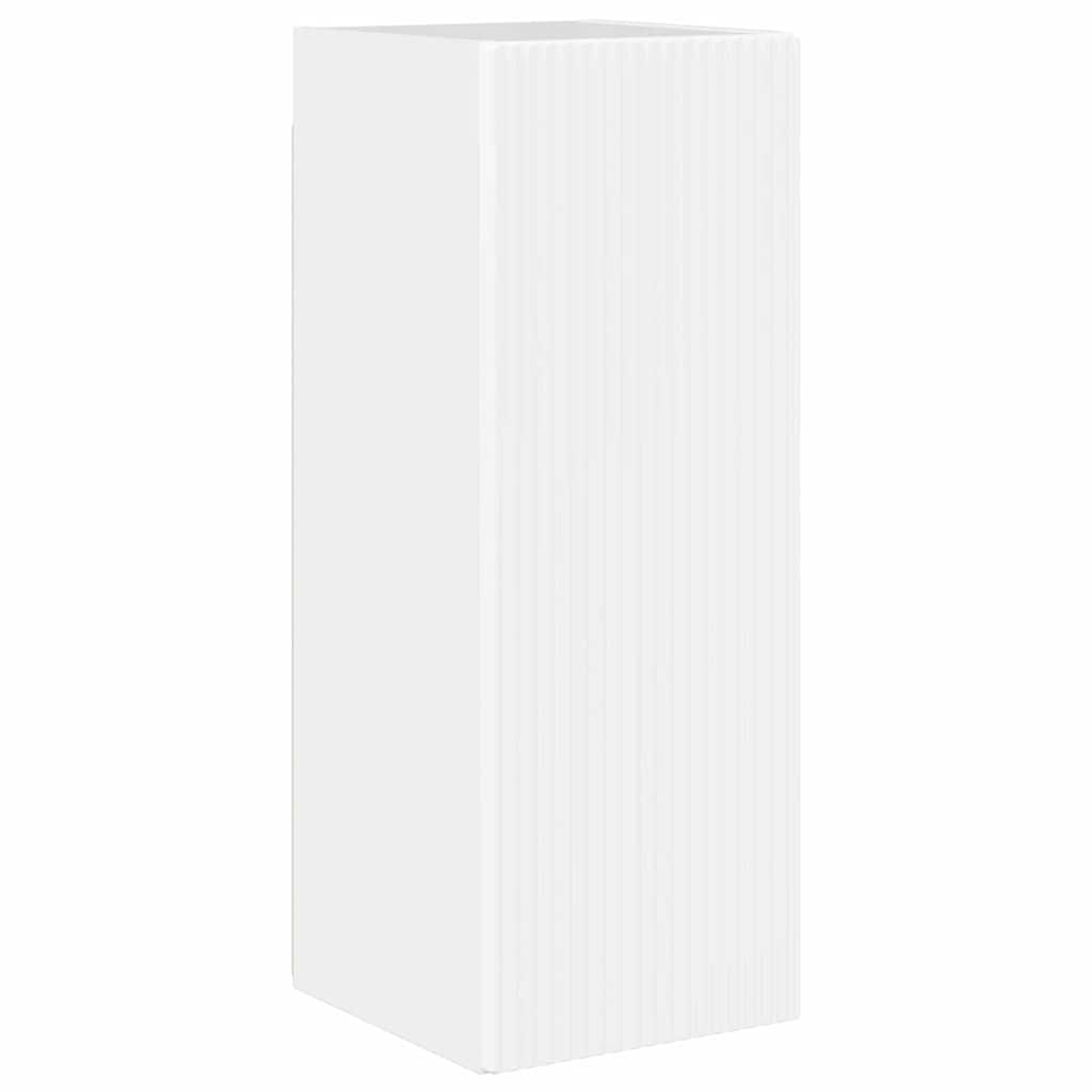 TV vægskab 2 pcs Gloss Hvid 30 x 31 x 80 cm Konstrueret træ