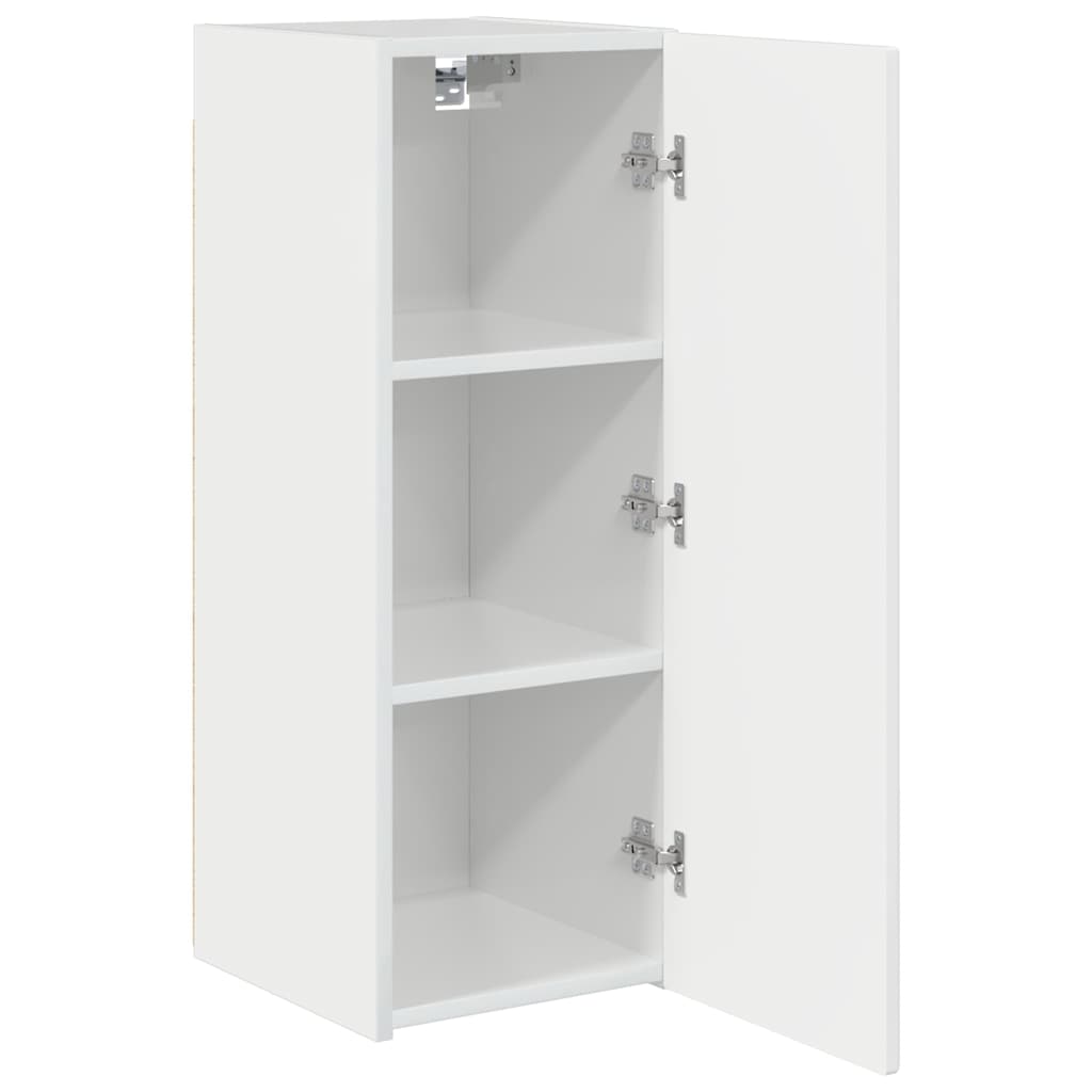 TV vægskab 2 pcs Gloss Hvid 30 x 31 x 80 cm Konstrueret træ