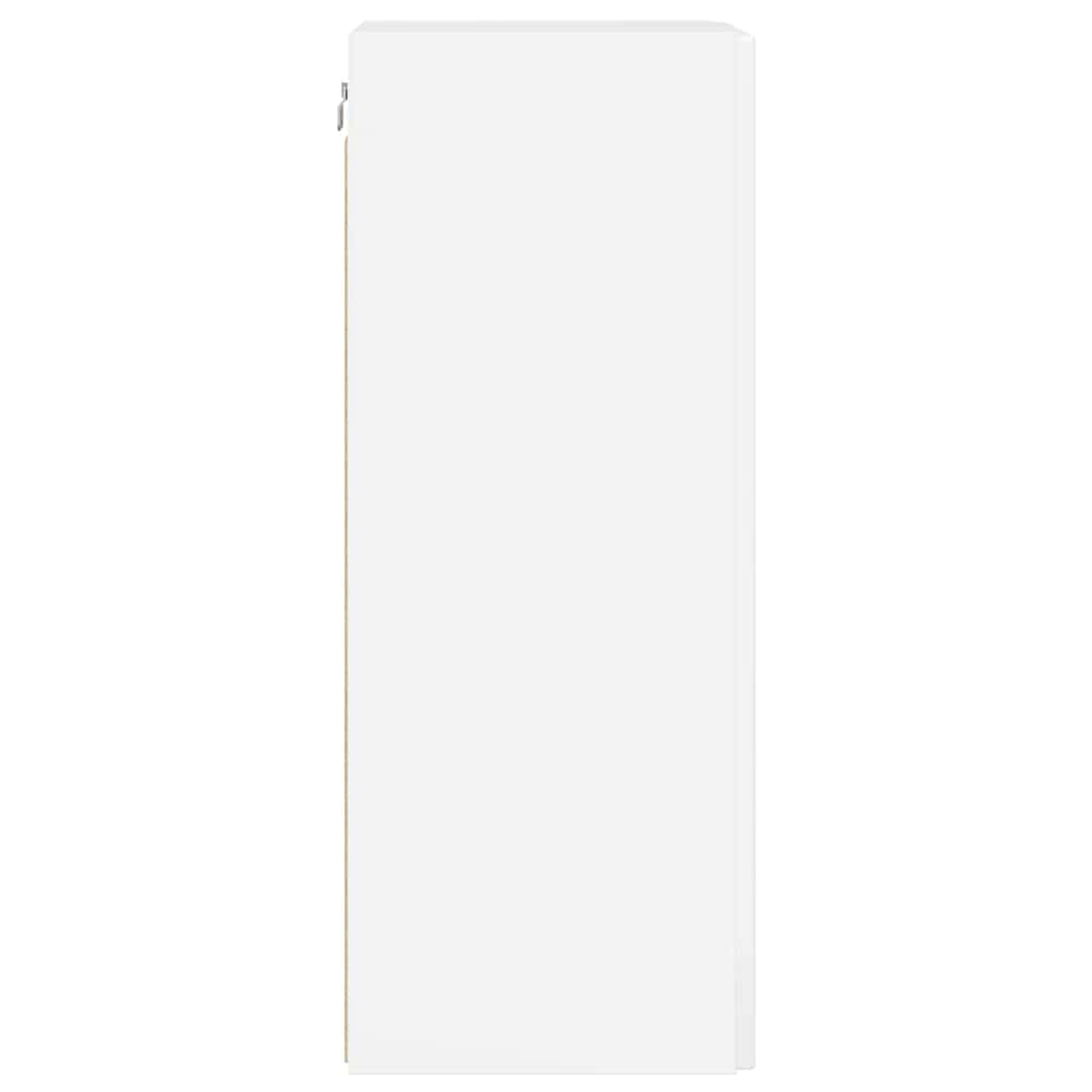 TV vægskab 2 pcs Gloss Hvid 30 x 31 x 80 cm Konstrueret træ