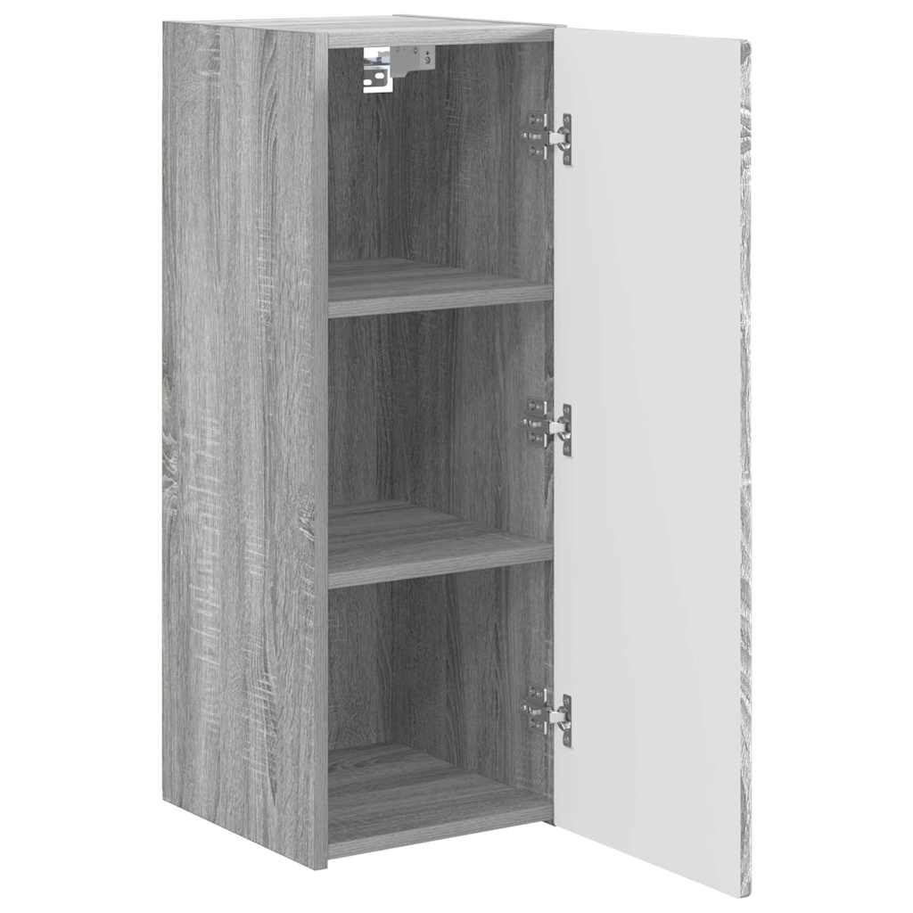 TV vægskab 2 pcs Grå Sonoma 30 x 31 x 80 cm Konstrueret træ