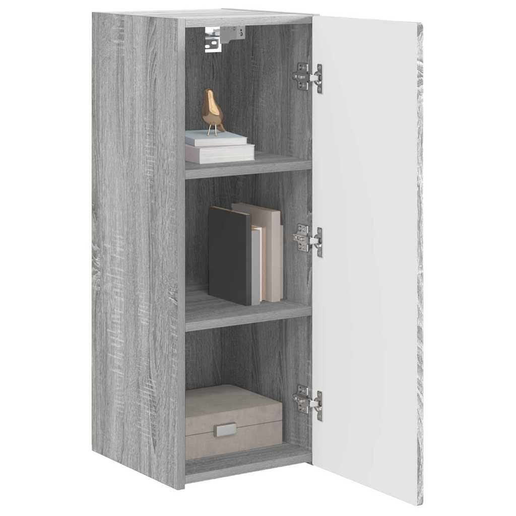 TV vægskab 2 pcs Grå Sonoma 30 x 31 x 80 cm Konstrueret træ