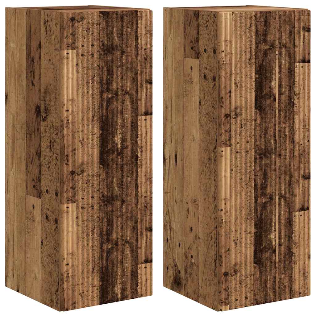 TV vægskab 2 pcs Gammelt træ 30 x 31 x 80 cm Konstrueret træ