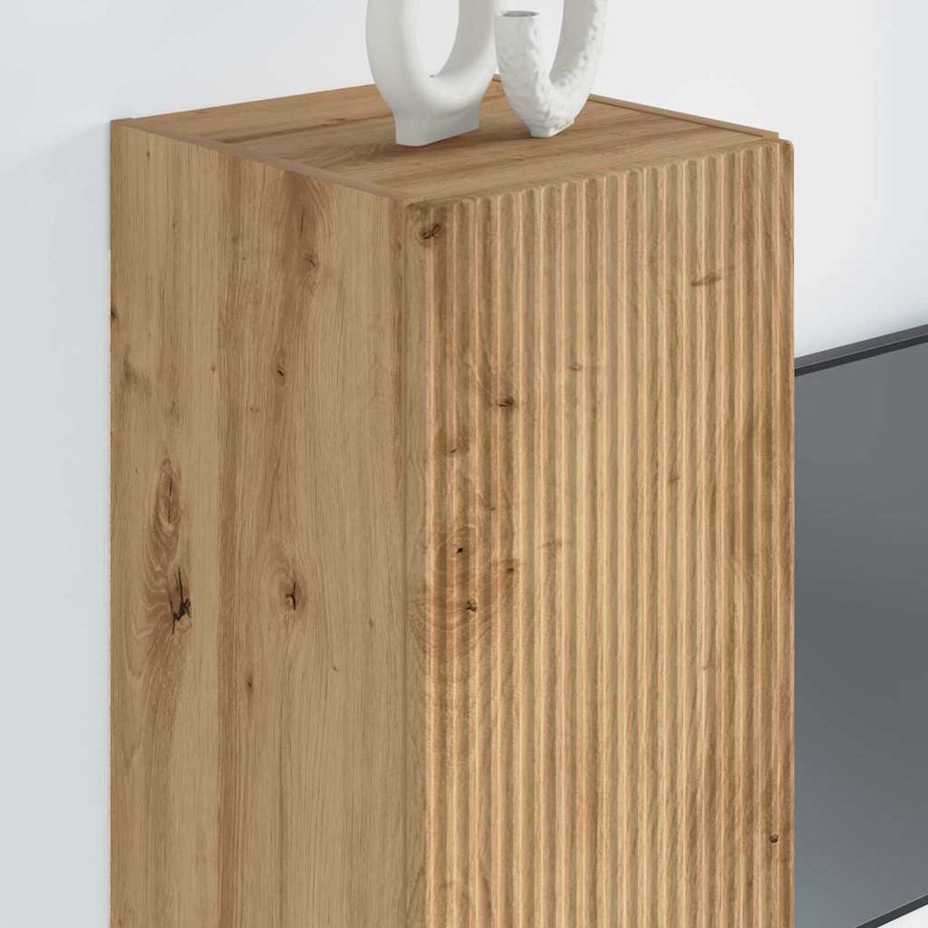 TV vægskab 2 pcs Artisan eg 30 x 31 x 80 cm Konstrueret træ