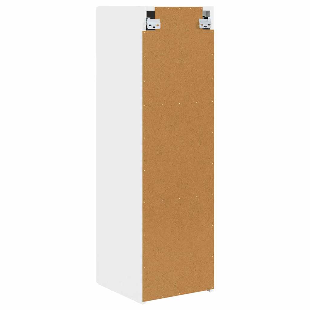 TV vægskab 2 pcs Hvid 30 x 31 x 100 cm Konstrueret træ