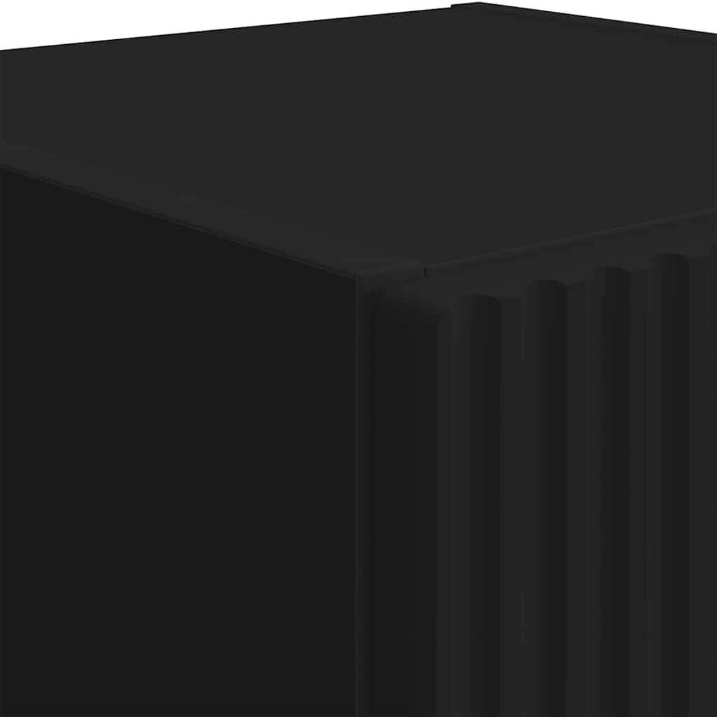 TV vægskab 2 pcs Sort 30 x 31 x 100 cm Konstrueret træ