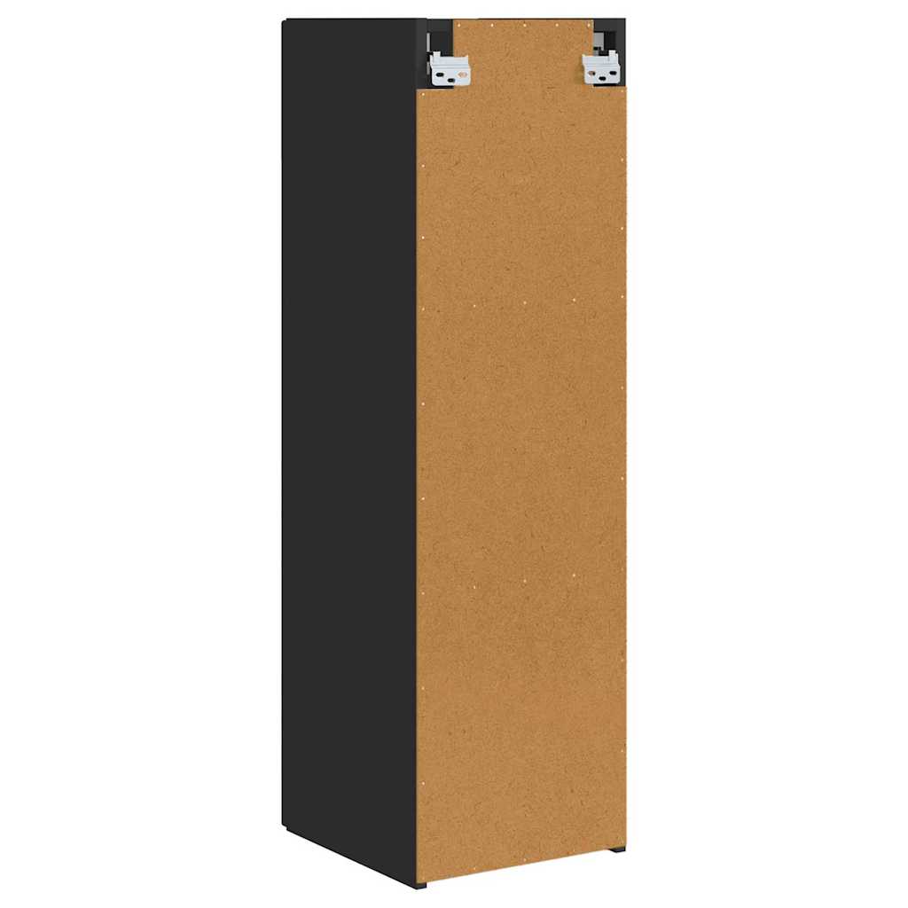 TV vægskab 2 pcs Sort 30 x 31 x 100 cm Konstrueret træ