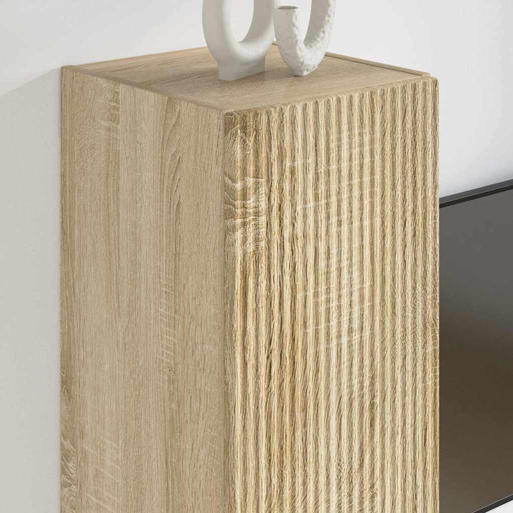 TV vægskab 2 pcs Sonoma 30 x 31 x 100 cm Konstrueret træ