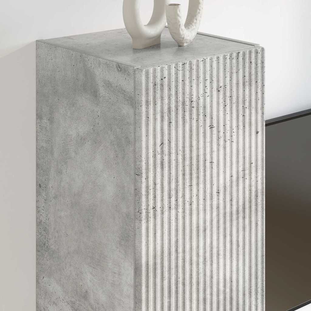 TV vægskab 2 pcs Beton 30 x 31 x 100 cm Konstrueret træ