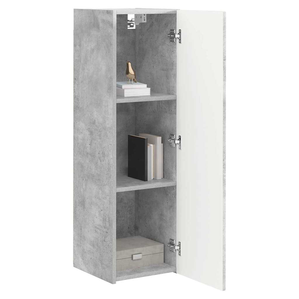 TV vægskab 2 pcs Beton 30 x 31 x 100 cm Konstrueret træ