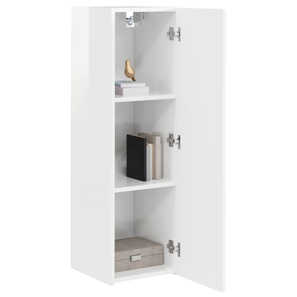TV vægskab Gloss Hvid 30 x 31 x 100 cm Konstrueret træ