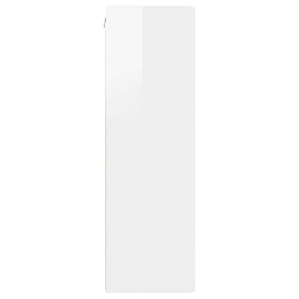 TV vægskab 2 pcs Gloss Hvid 30 x 31 x 100 cm Konstrueret træ