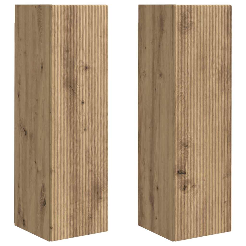 TV vægskab 2 pcs Artisan eg 30 x 31 x 100 cm Konstrueret træ