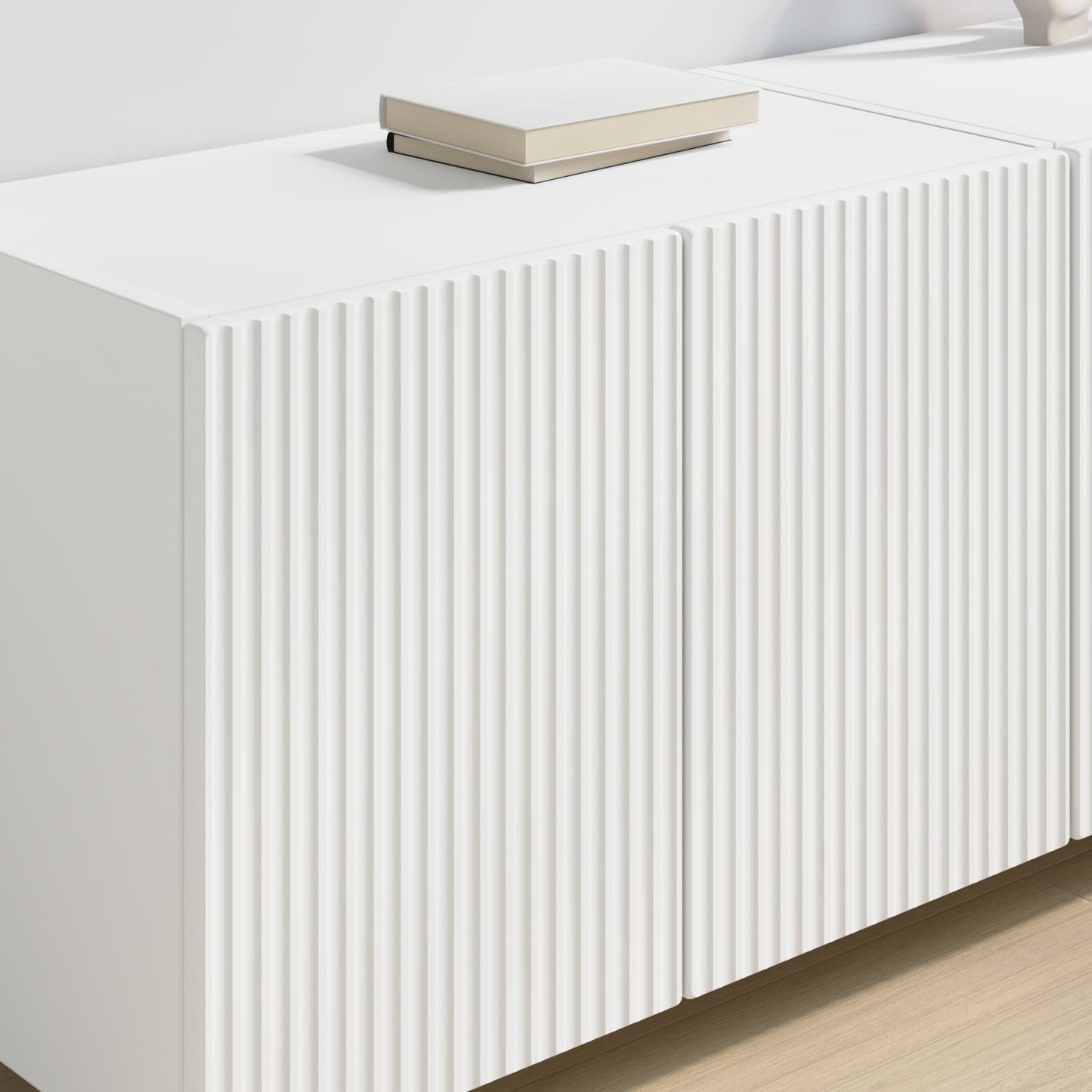 TV vægskab 2 pcs Hvid 59,5 x 31 x 40 cm Konstrueret træ