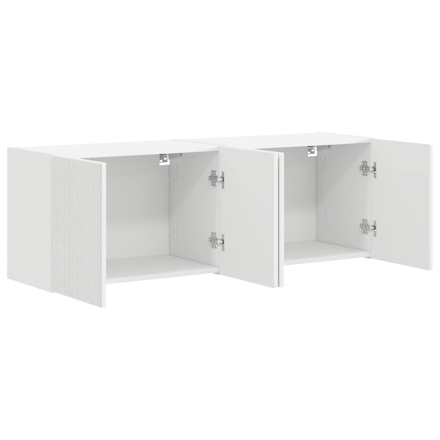 TV vægskab 2 pcs Hvid 59,5 x 31 x 40 cm Konstrueret træ