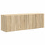 TV vægskab 2 pcs Sonoma eg 59,5 x 31 x 40 cm Konstrueret træ