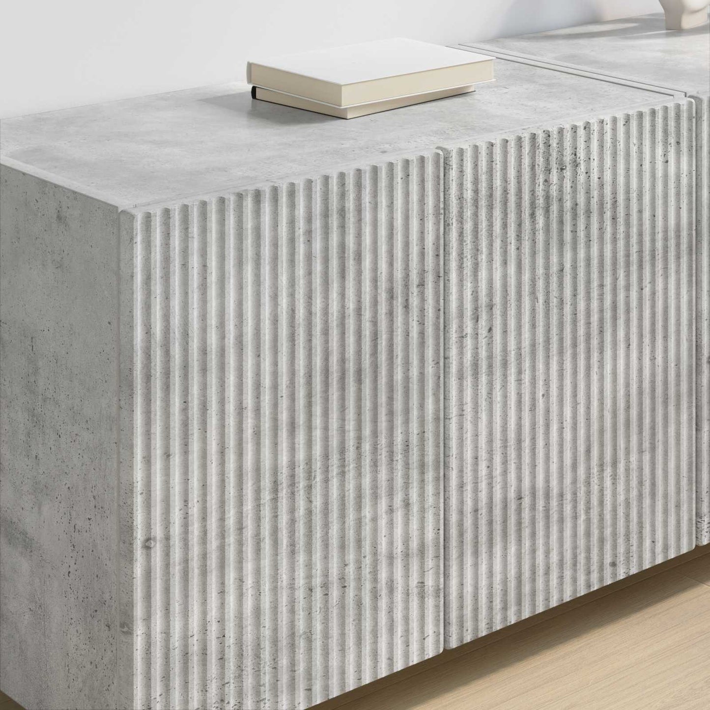 TV vægskab 2 pcs Beton Grå 59,5 x 31 x 40 cm Konstrueret træ