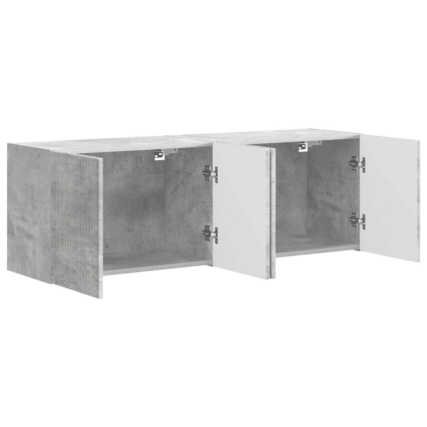 TV vægskab 2 pcs Beton Grå 59,5 x 31 x 40 cm Konstrueret træ