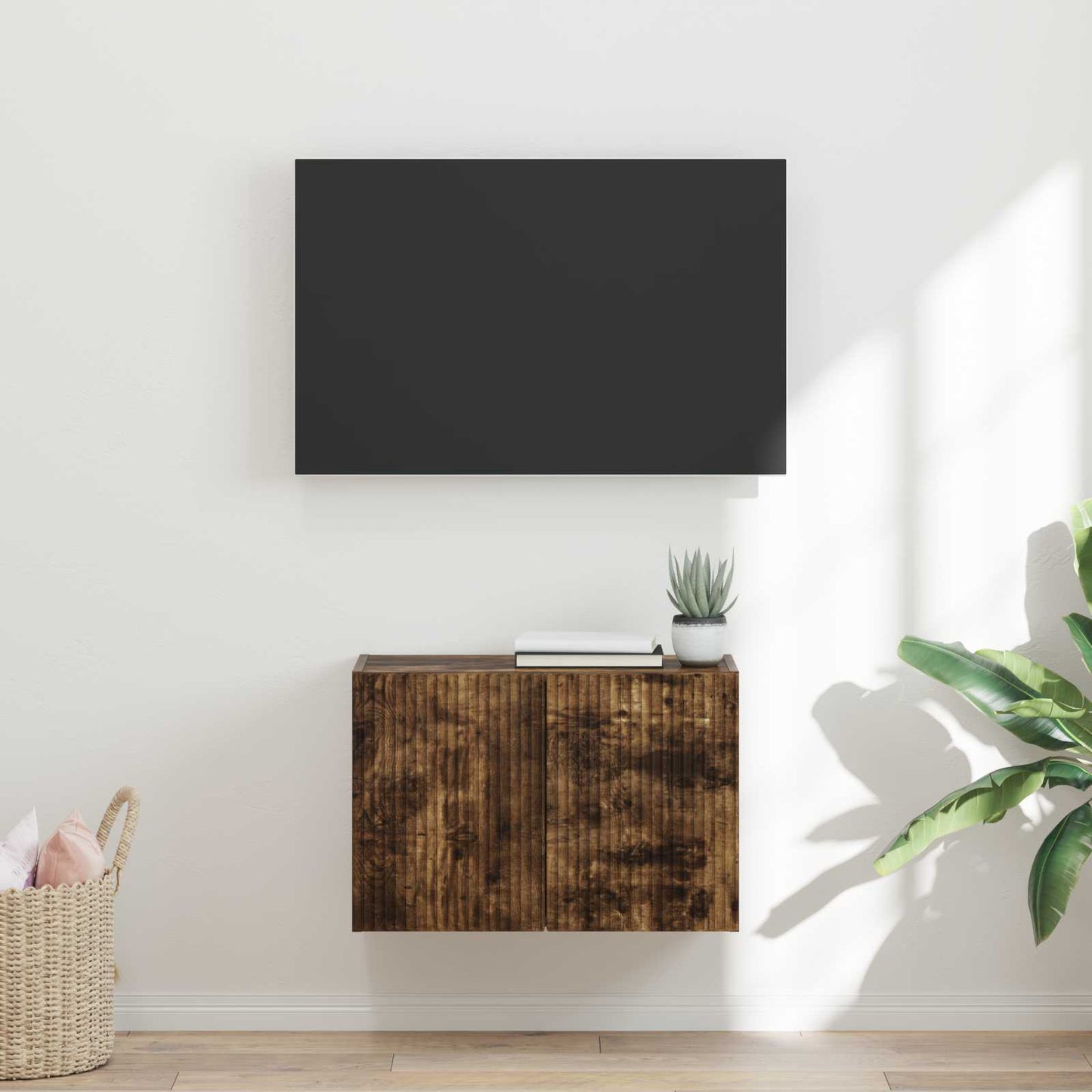 TV vægskab Røget eg 59,5 x 31 x 40 cm Konstrueret træ