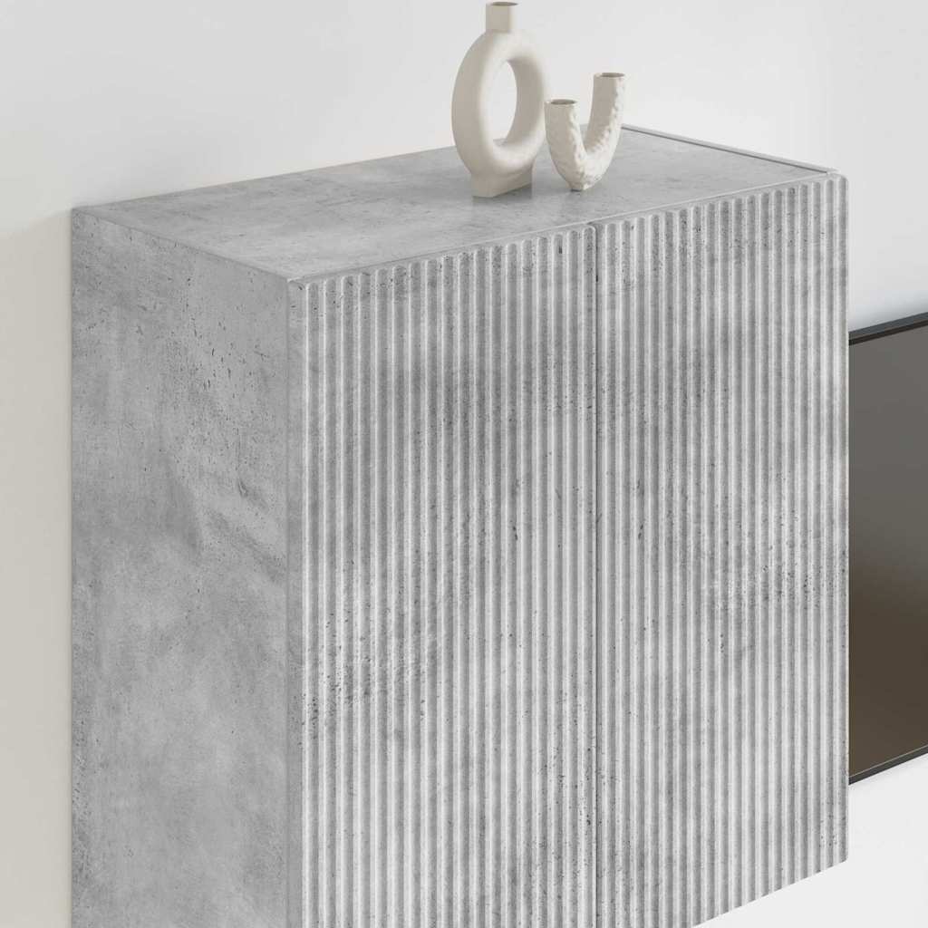 TV vægskab Beton Grå 59,5 x 31 x 60 cm Konstrueret træ