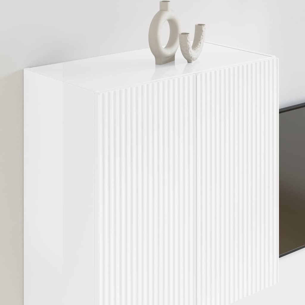 TV vægskab Høj gloss hvid 59,5 x 31 x 60 cm Konstrueret træ