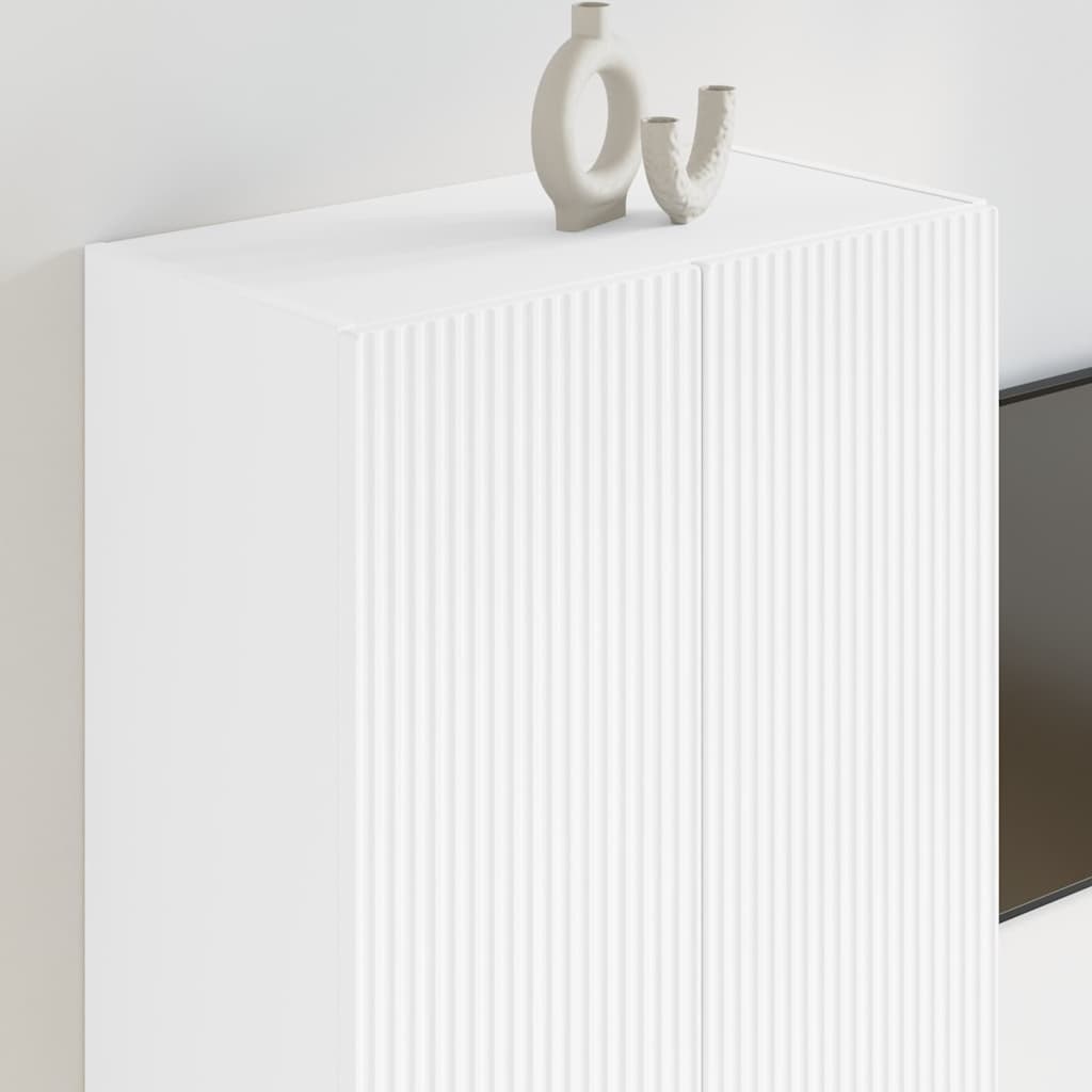 TV vægskab Vægmonteret Hvid 59,5 x 31 x 80 cm Konstrueret træ