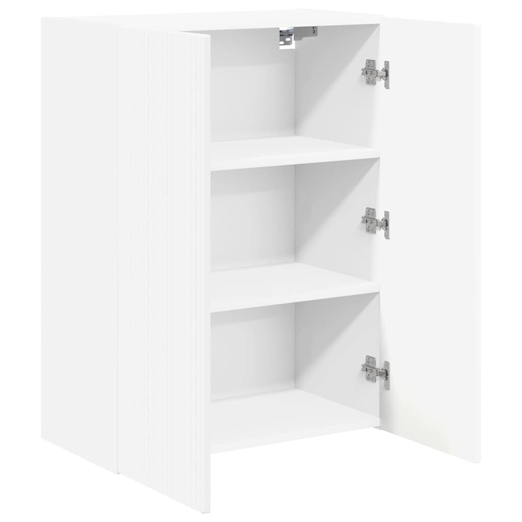 TV vægskab Vægmonteret Hvid 59,5 x 31 x 80 cm Konstrueret træ