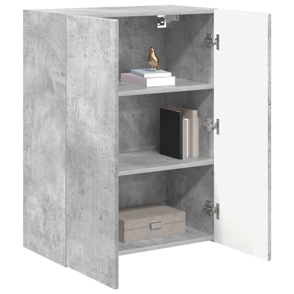 TV vægskab Beton Grå 59,5 x 31 x 80 cm Konstrueret træ