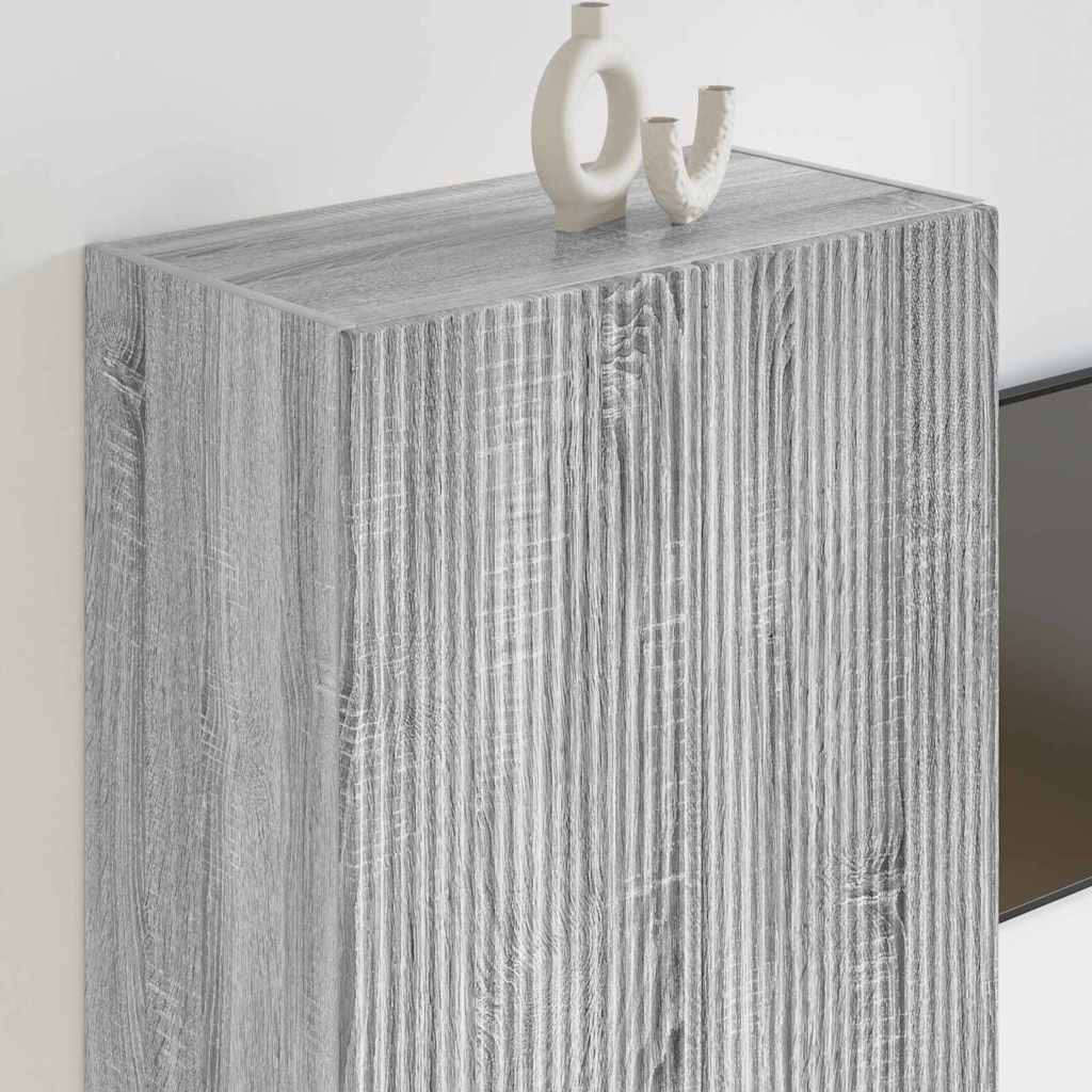 TV vægskab Grå Sonoma 59,5 x 31 x 80 cm Konstrueret træ