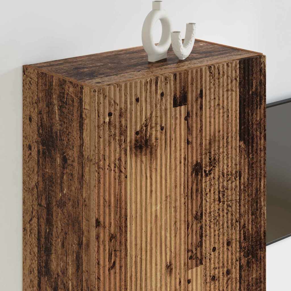 TV vægskab Gammelt træ 59,5 x 31 x 80 cm Konstrueret træ
