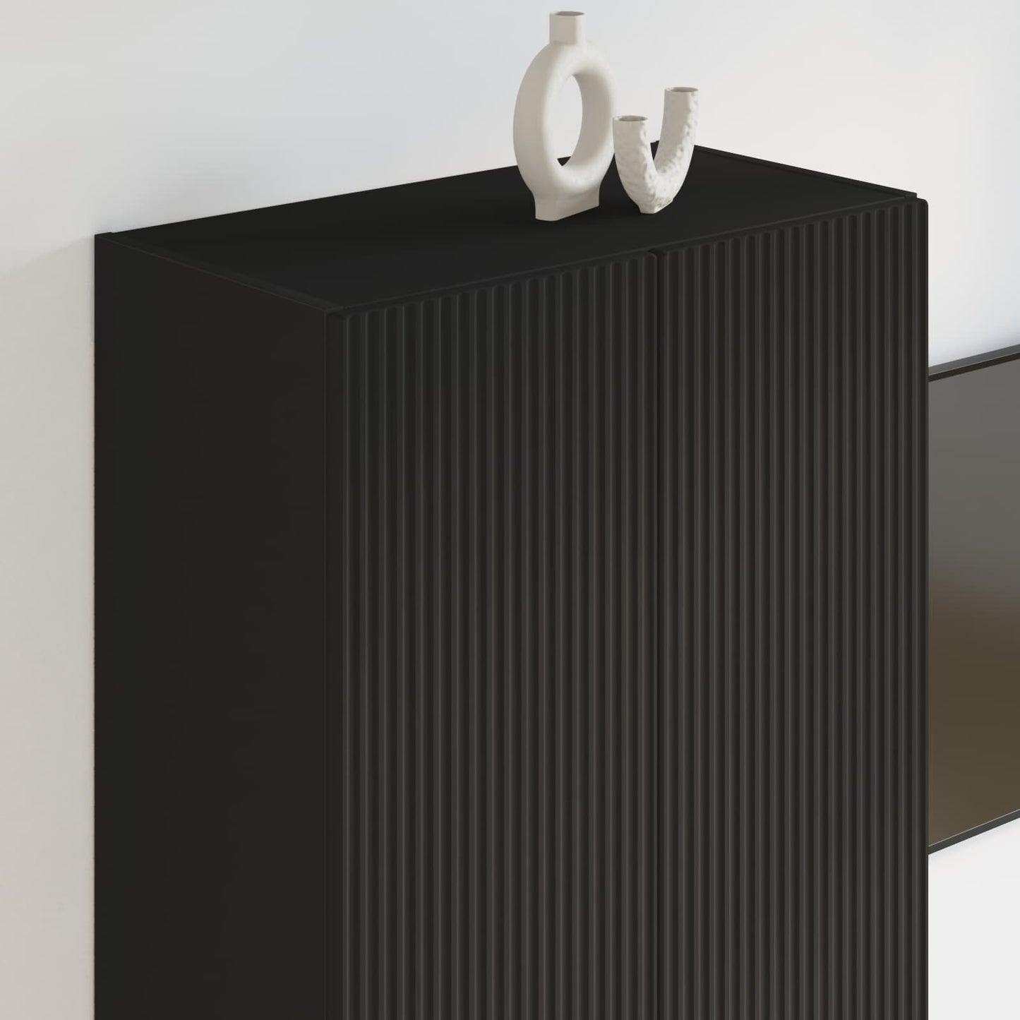 TV vægskab Vægmonteret Sort 59,5 x 31 x 100 cm Konstrueret træ