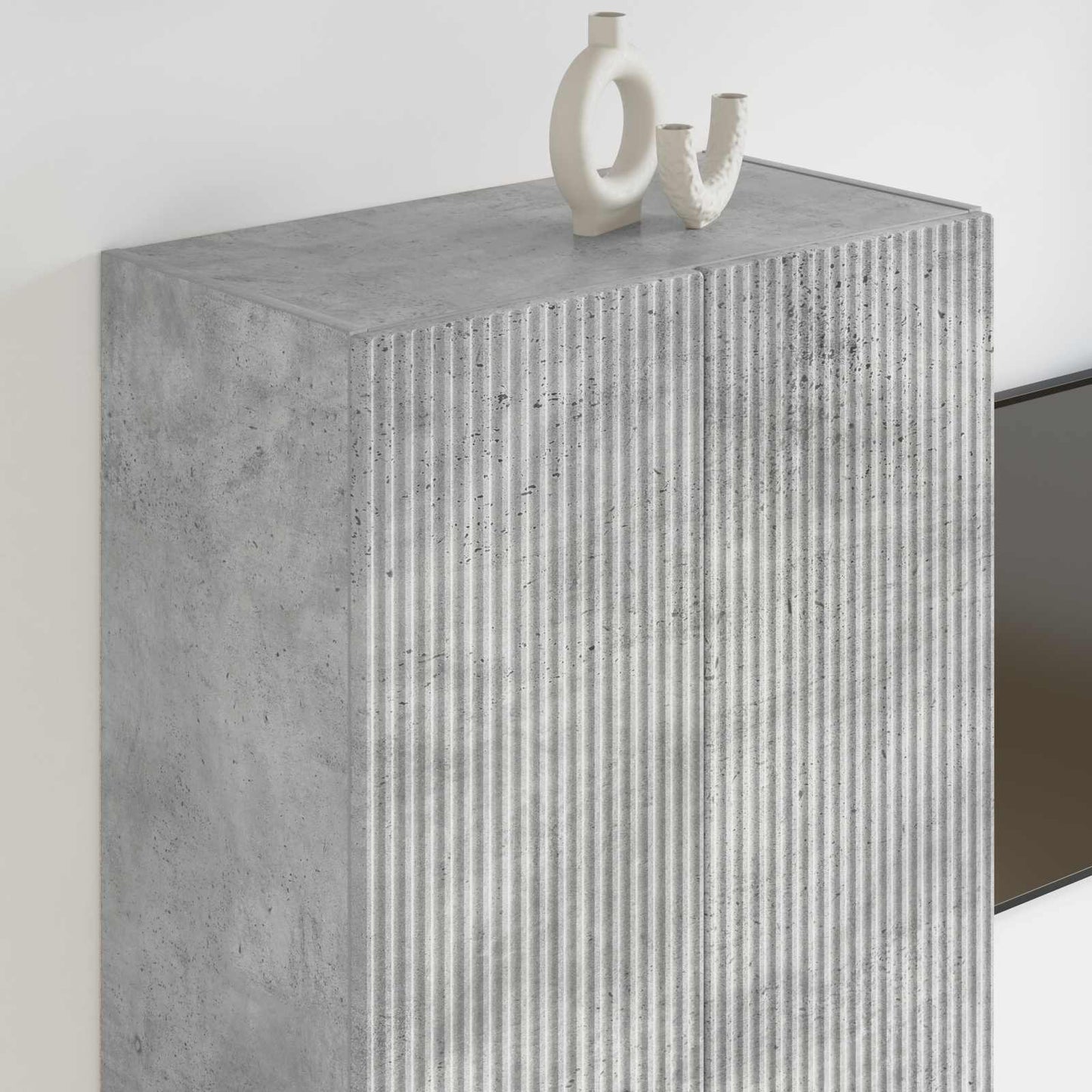 TV vægskab Beton Grå 59,5 x 31 x 100 cm Konstrueret træ