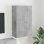 TV vægskab Beton Grå 59,5 x 31 x 100 cm Konstrueret træ