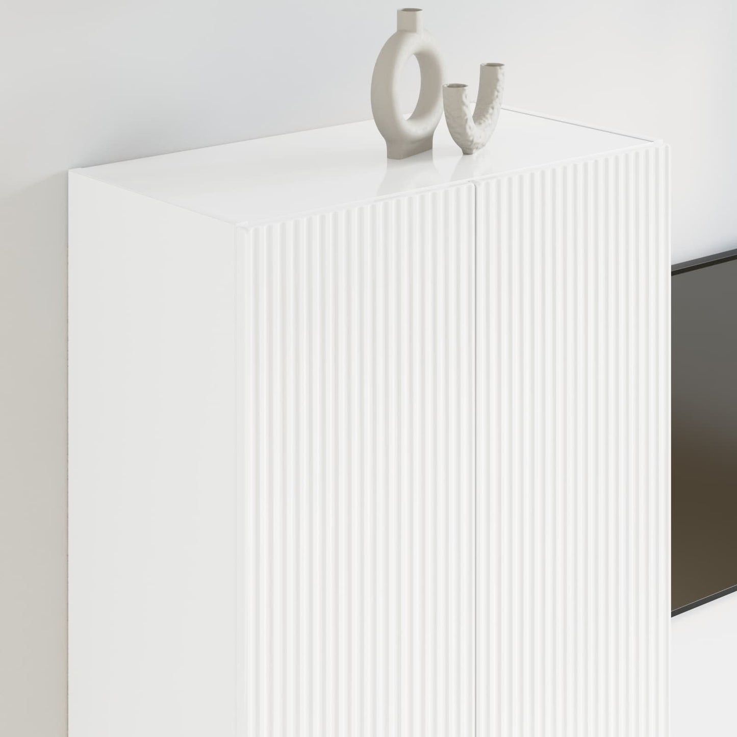 TV vægskab Høj gloss hvid 59,5 x 31 x 100 cm Konstrueret træ