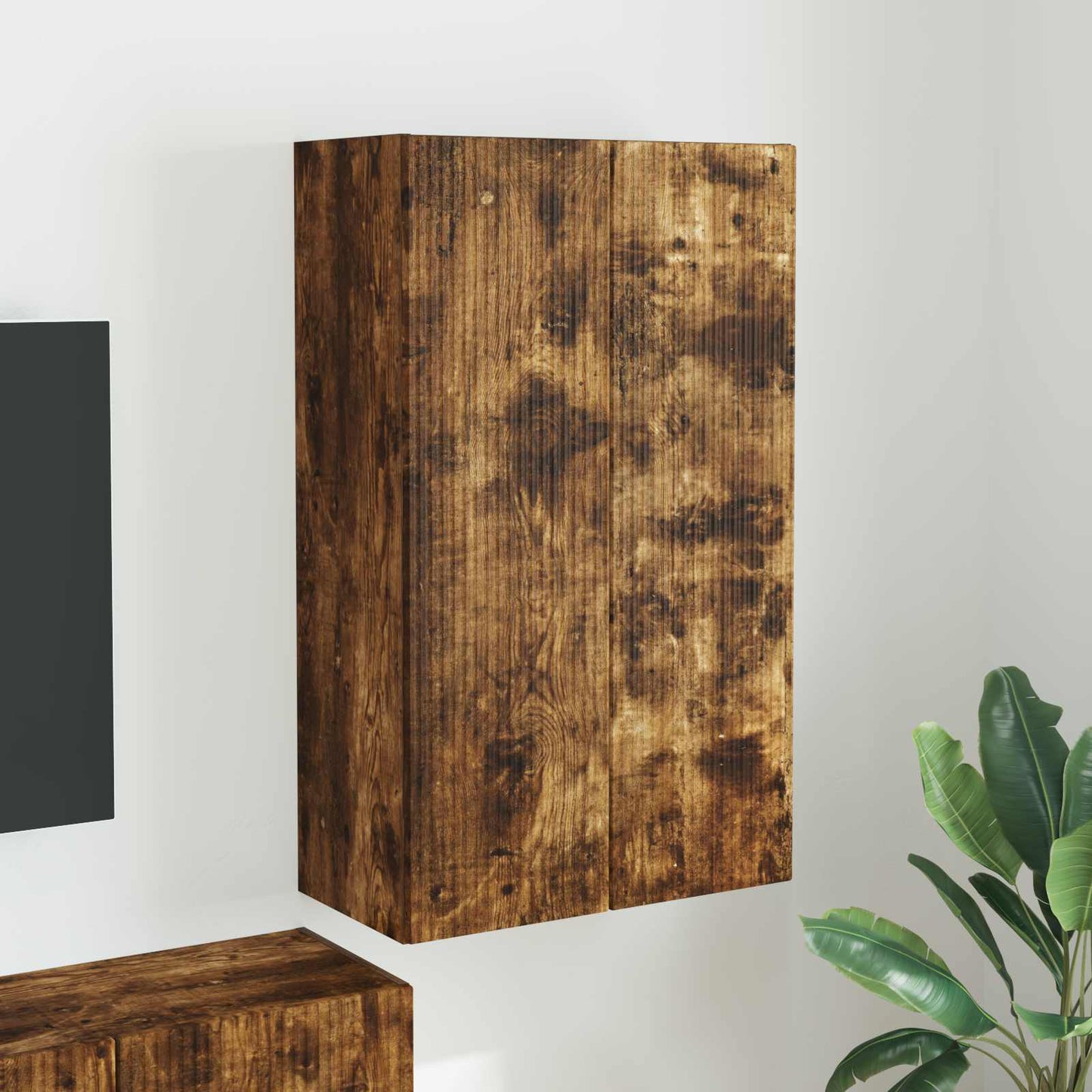 TV vægskab Røget eg 59,5 x 31 x 100 cm Konstrueret træ