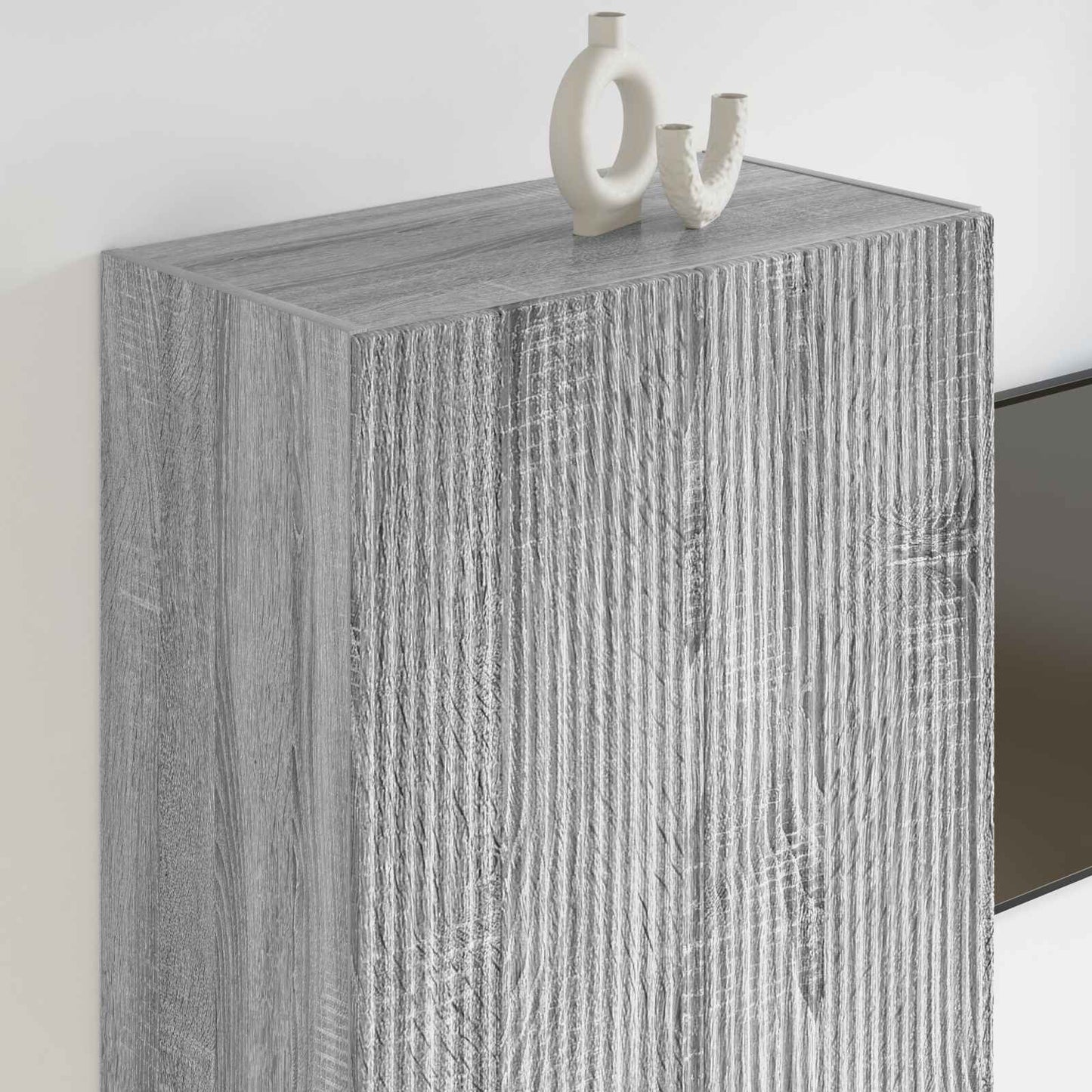 TV vægskab Grå Sonoma 59,5 x 31 x 100 cm Konstrueret træ