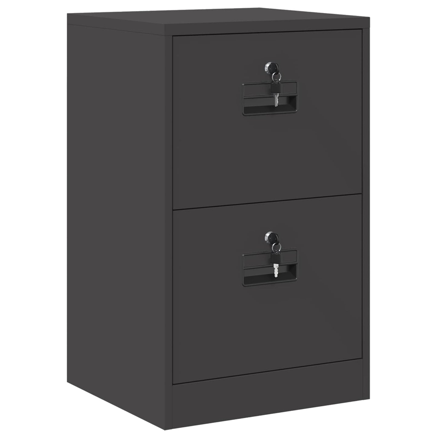 Fil kabinett med hylde Sort 45,5 x 42 x 74,5 cm Koldvalset Stål