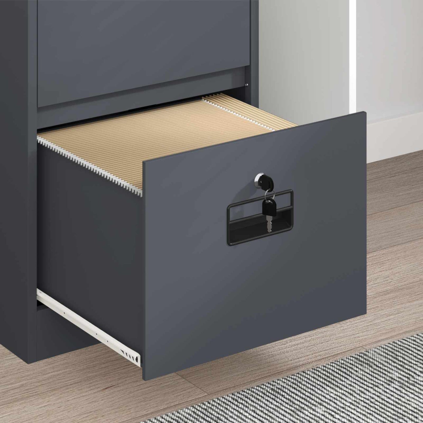 Fil kabinett Antracit 45,5 x 42 x 106,5 cm Koldvalset Stål