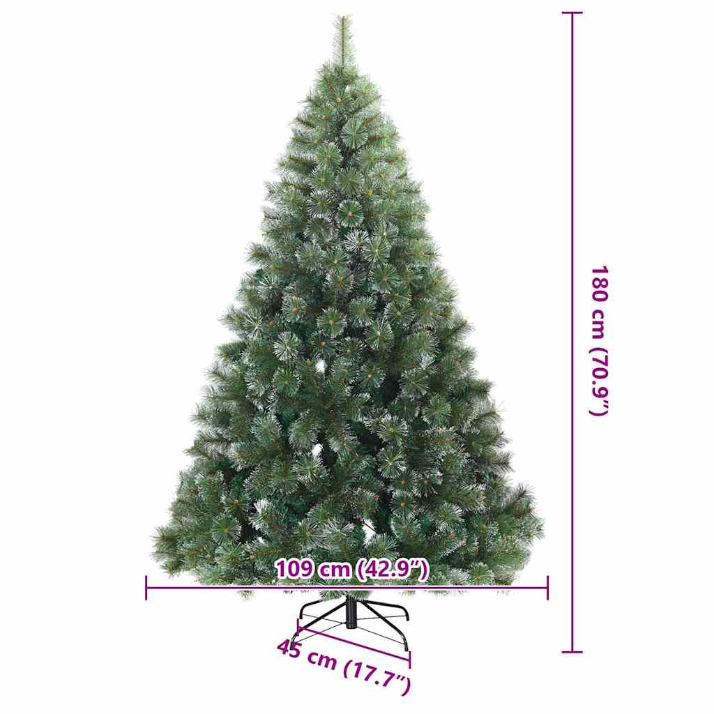 Kunstigt bøjelig juletræ snefløjtet Grøn 180 cm PVC, stål