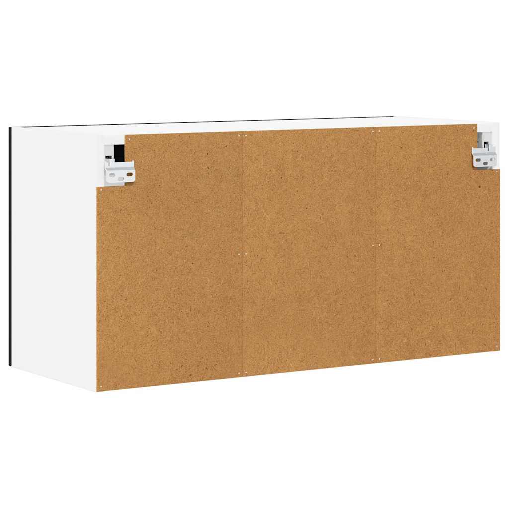 Hængeskab Sort Eg og Hvid 80 x 31 x 40 cm Konstrueret træ
