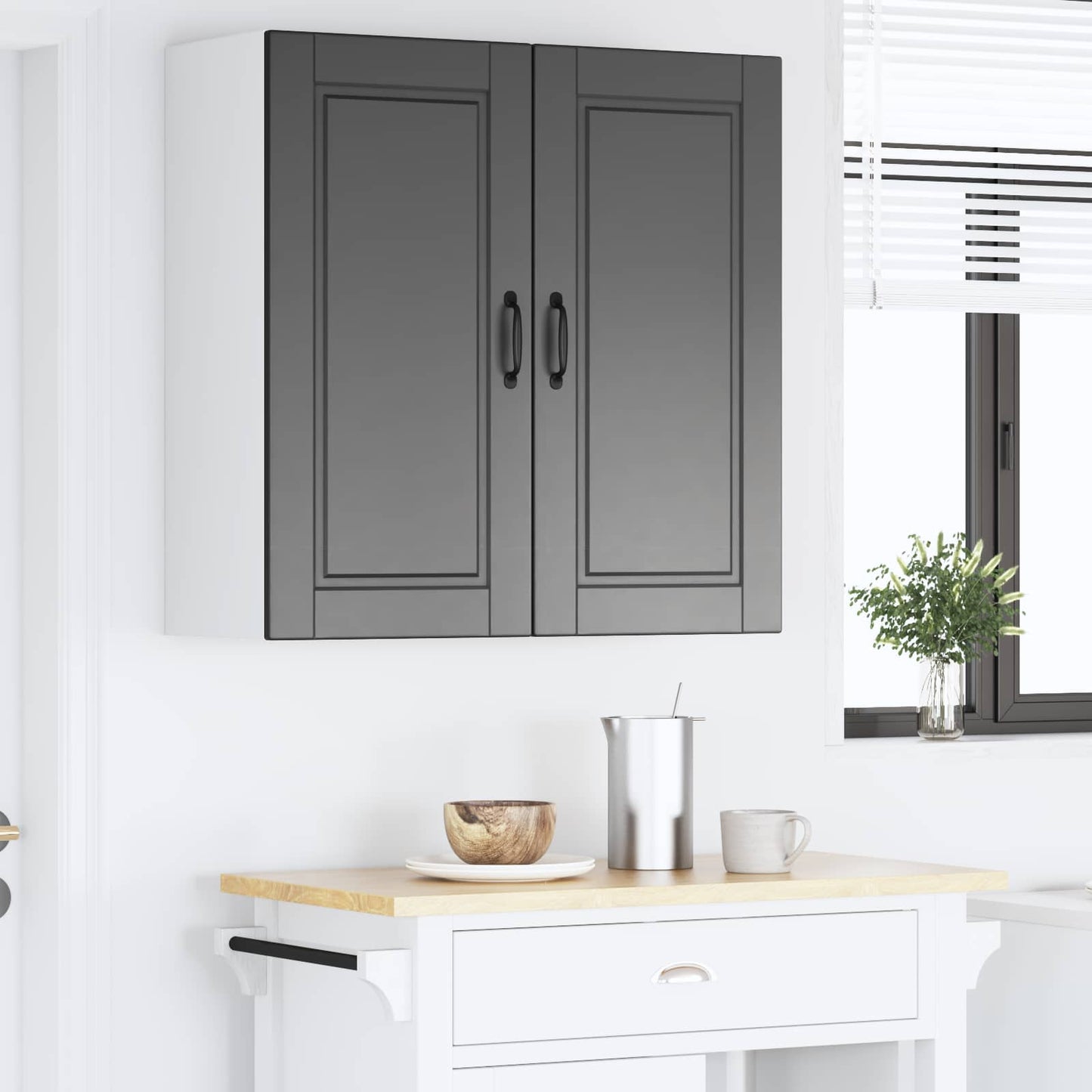 Vægskab PORTO Sort 80 x 31 x 80 cm Konstrueret træ