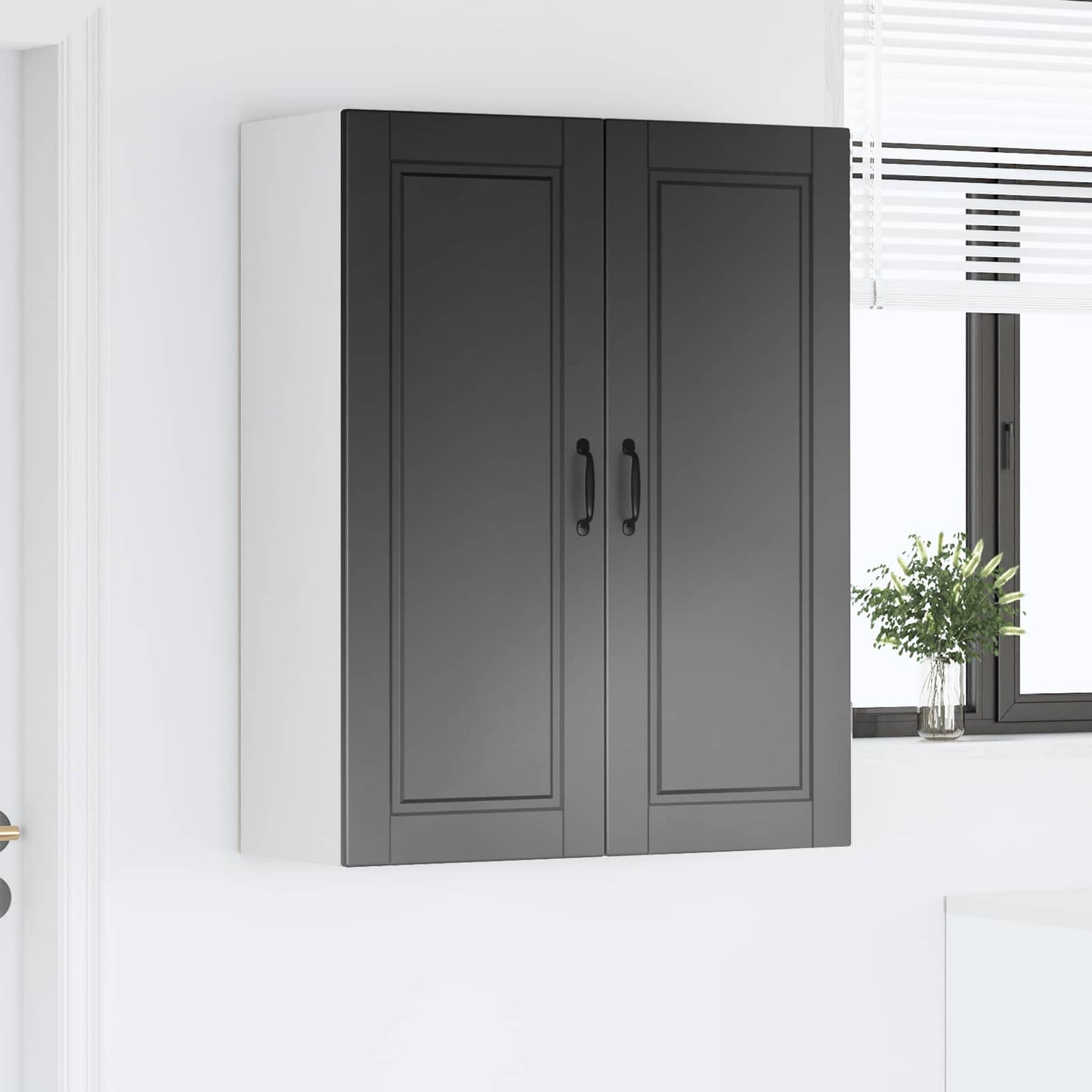 Vægskab PORTO Sort 80 x 31 x 100 cm Konstrueret træ