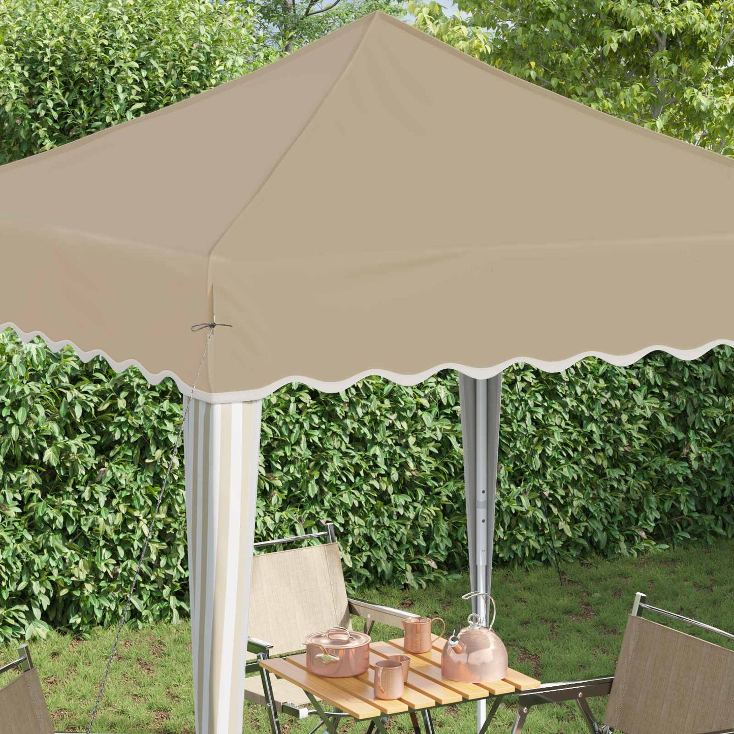 Pop-up Festtelt 195 x 195 x 245 cm Cremefarvet Oxford stof