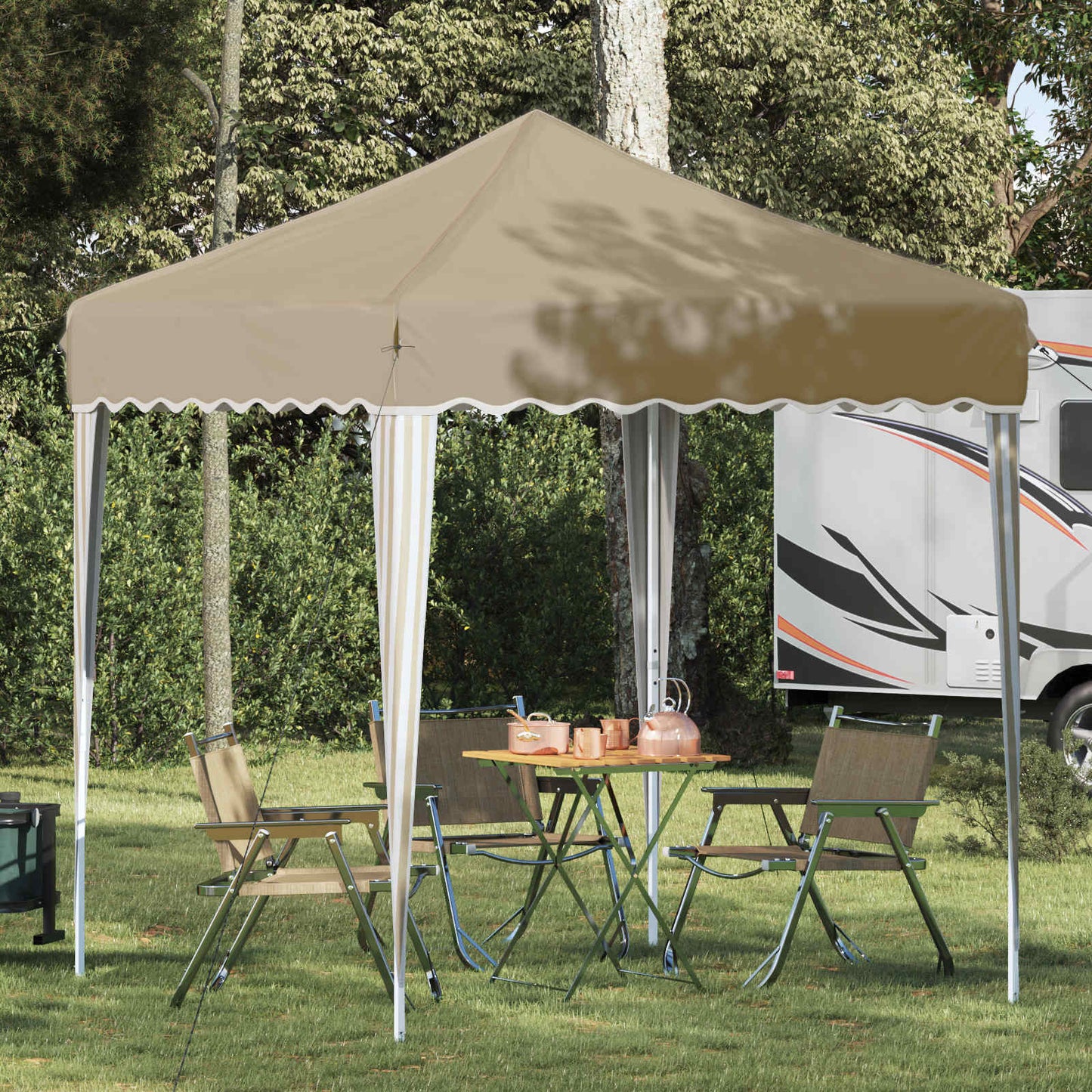 Pop-up Festtelt 195 x 195 x 245 cm Cremefarvet Oxford stof