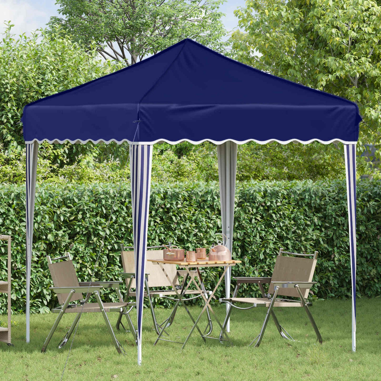 Pop-up Festtelt 195 x 195 x 245 cm Blå Oxford stof