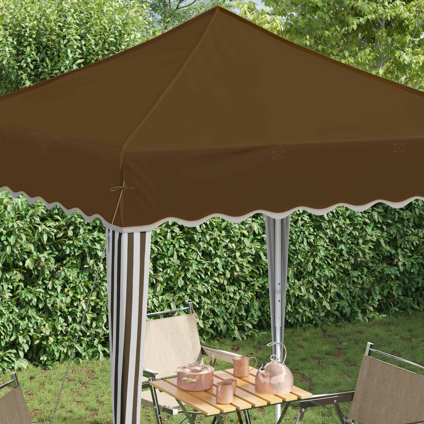 Pop-up Festtelt 195 x 195 x 245 cm Gråbrun Oxford stof