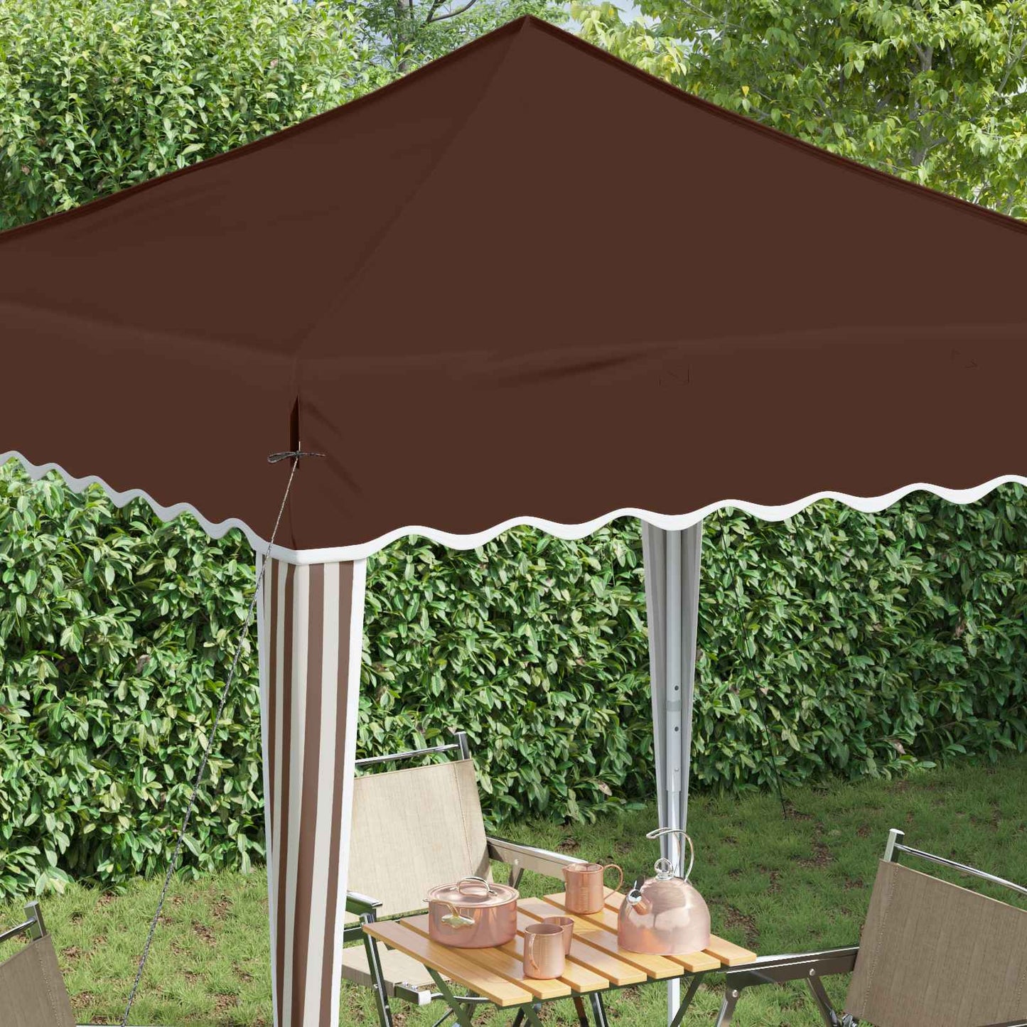 Pop-up Festtelt 195 x 195 x 245 cm Brun Oxford stof
