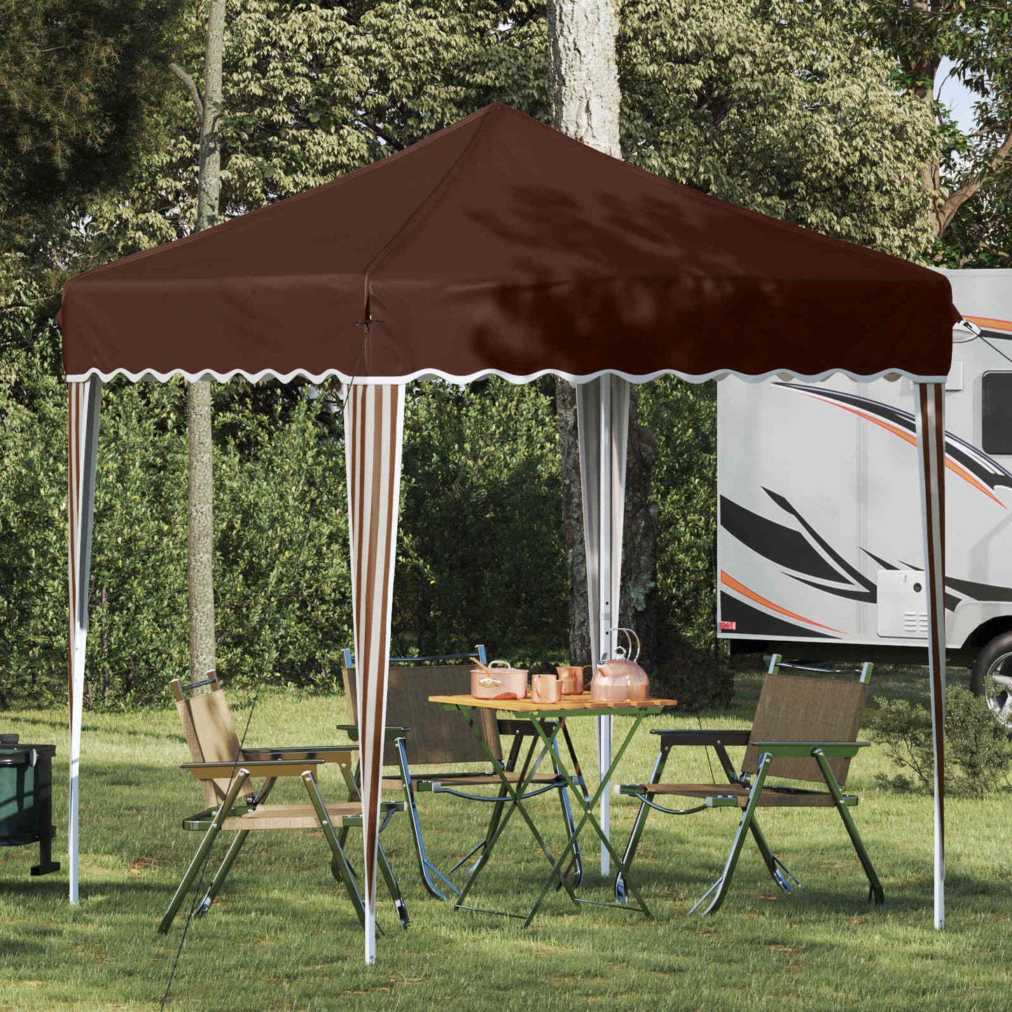 Pop-up Festtelt 195 x 195 x 245 cm Brun Oxford stof
