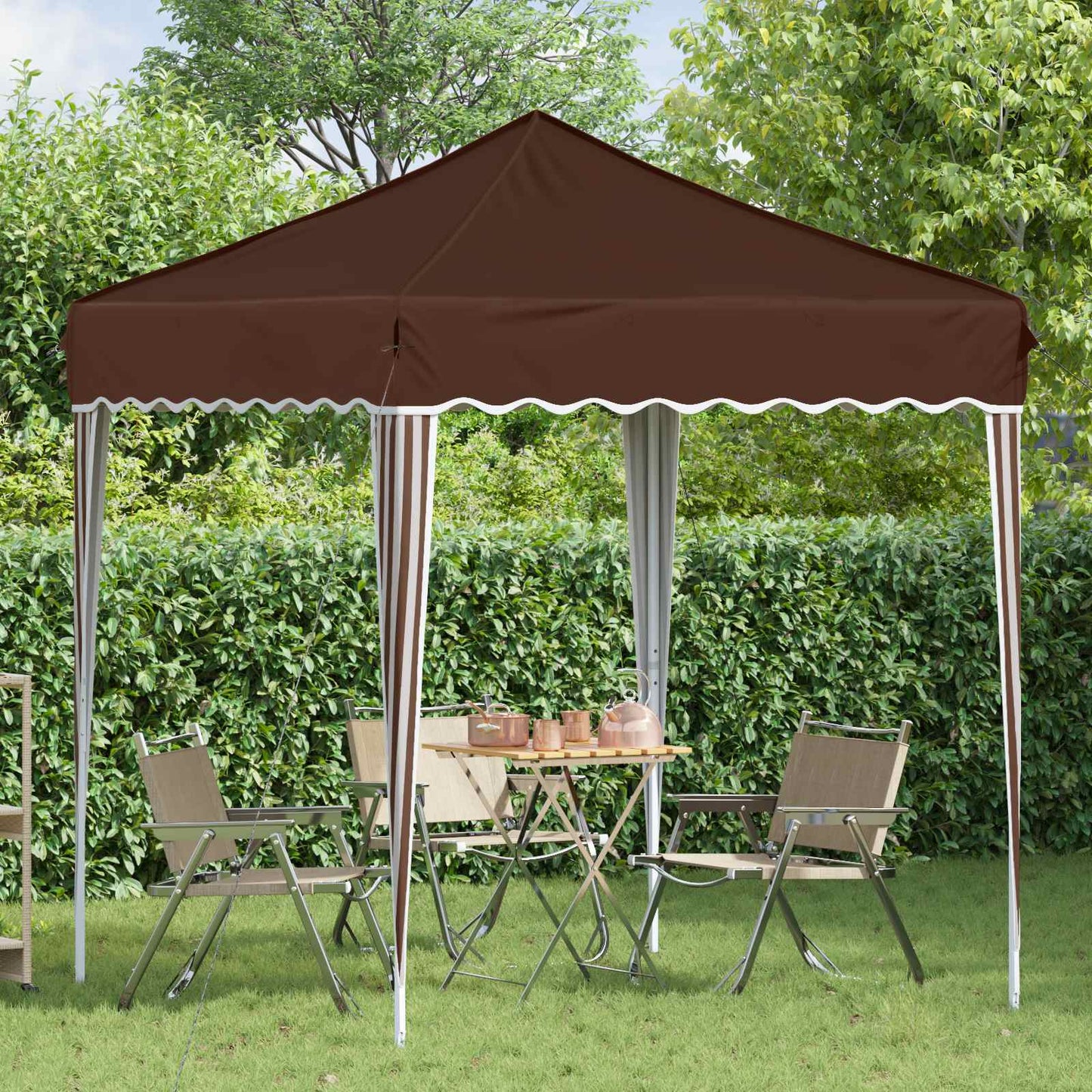 Pop-up Festtelt 195 x 195 x 245 cm Brun Oxford stof