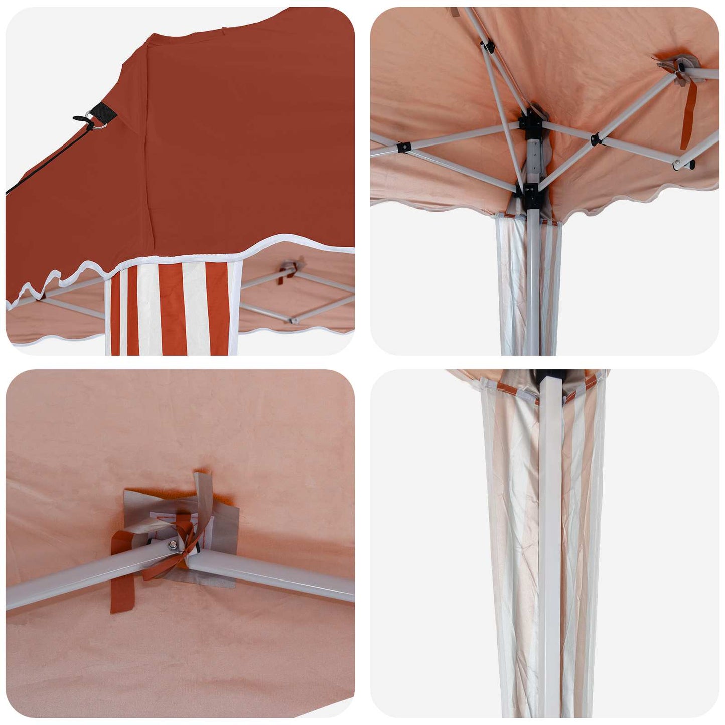 Pop-up Festtelt 195 x 195 x 245 cm Terrakotta Oxford stof